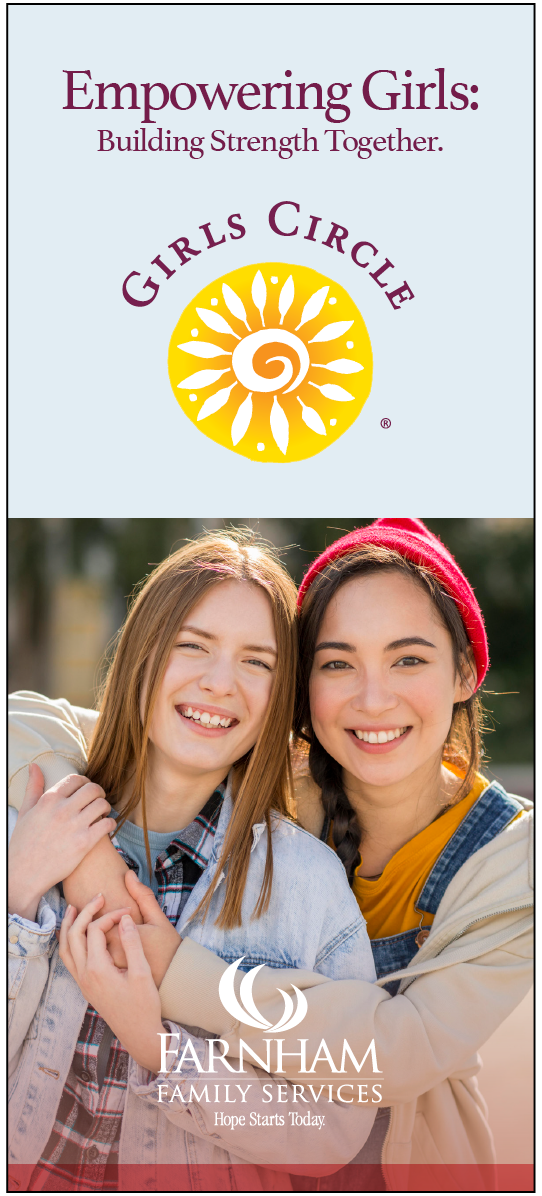 Front of Girls Circle Brochure with 2 girls smiling on it